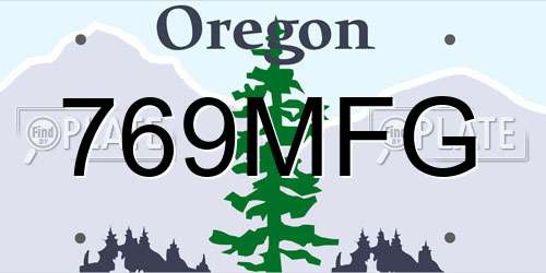 769MFG Oregon License Plate