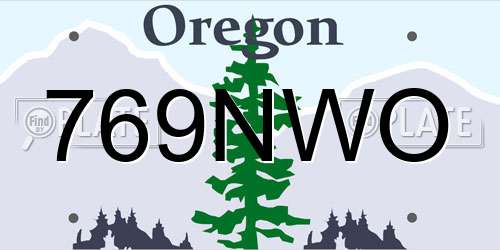 769NWO Oregon License Plate
