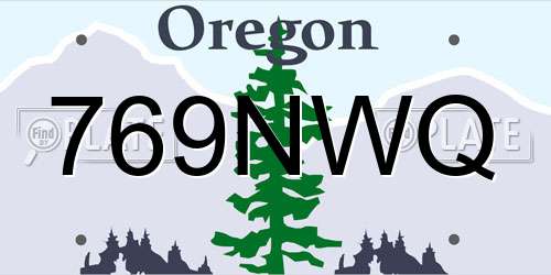 769NWQ Oregon License Plate