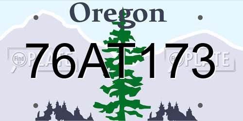 76AT173 Oregon License Plate