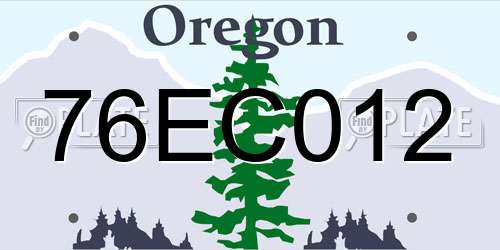 76EC012 Oregon License Plate