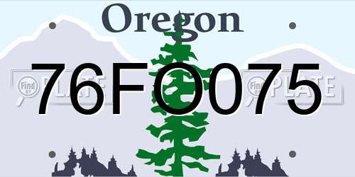 76FO075 Oregon License Plate