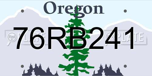 76RB241 Oregon License Plate