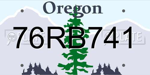 76RB741 Oregon License Plate