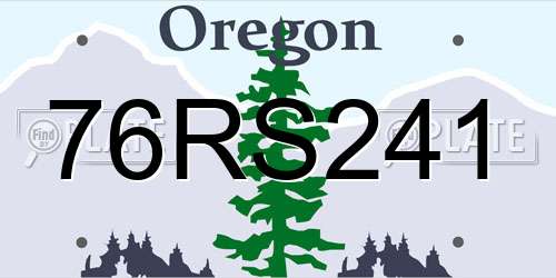 76RS241 Oregon License Plate