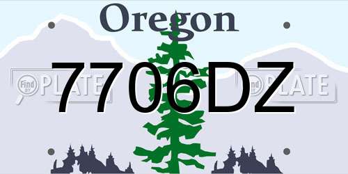 7706DZ Oregon License Plate