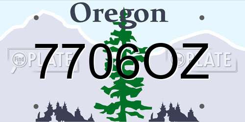 7706OZ Oregon License Plate