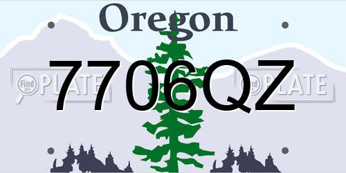 7706QZ Oregon License Plate