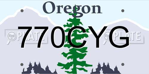 770CYG Oregon License Plate