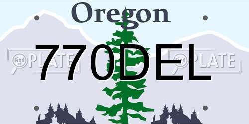 770DEL Oregon License Plate