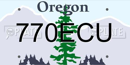 770ECU Oregon License Plate
