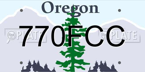 770FCC Oregon License Plate