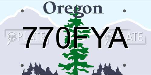 770FYA Oregon License Plate