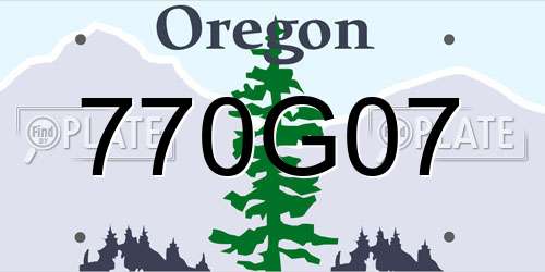 770G07 Oregon License Plate