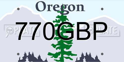 770GBP Oregon License Plate