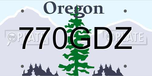 770GDZ Oregon License Plate