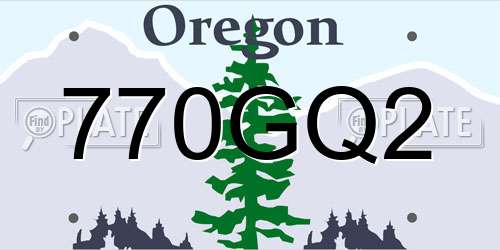 770GQ2 Oregon License Plate