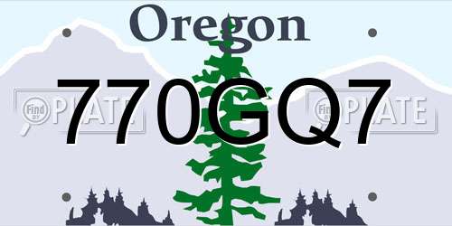 770GQ7 Oregon License Plate