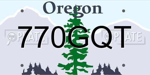 770GQT Oregon License Plate