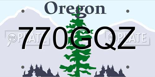 770GQZ Oregon License Plate