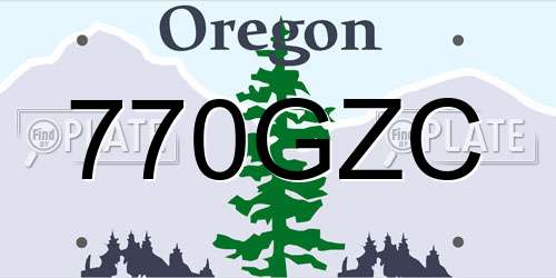 770GZC Oregon License Plate