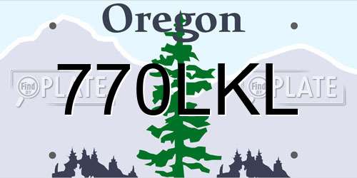 770LKL Oregon License Plate