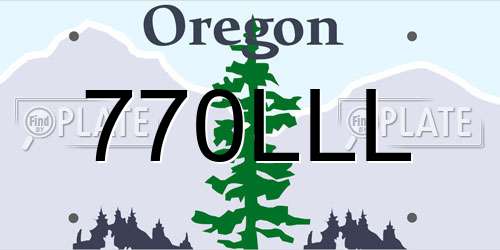 770LLL Oregon License Plate
