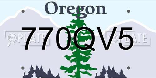 770QV5 Oregon License Plate