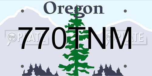 770TNM Oregon License Plate