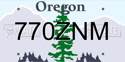 770ZNM Oregon License Plate