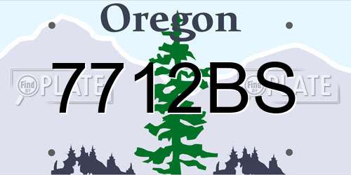 7712BS Oregon License Plate