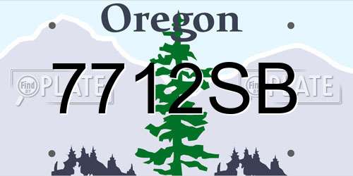 7712SB Oregon License Plate