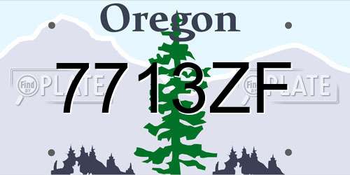 7713ZF Oregon License Plate