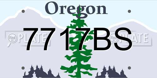 7717BS Oregon License Plate