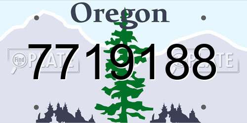 7719188 Oregon License Plate