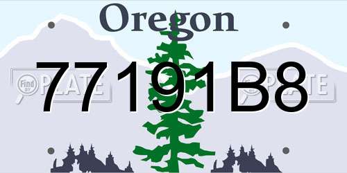 77191B8 Oregon License Plate