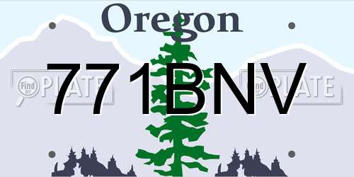 771BNV Oregon License Plate
