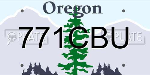 771CBU Oregon License Plate