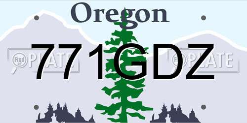 771GDZ Oregon License Plate