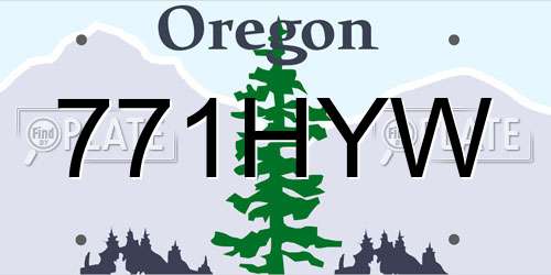 771HYW Oregon License Plate