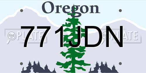 771JDN Oregon License Plate