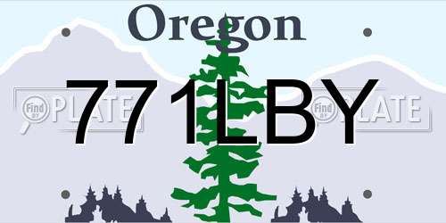 771LBY Oregon License Plate