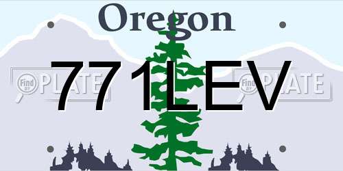 771LEV Oregon License Plate