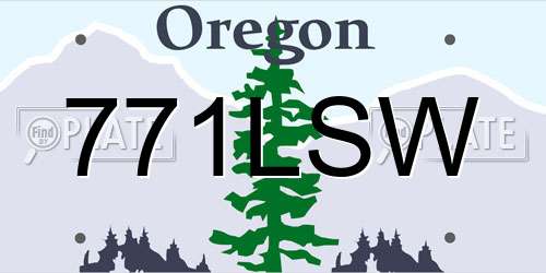 771LSW Oregon License Plate