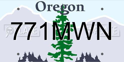 771MWN Oregon License Plate
