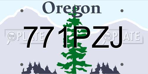 771PZJ Oregon License Plate
