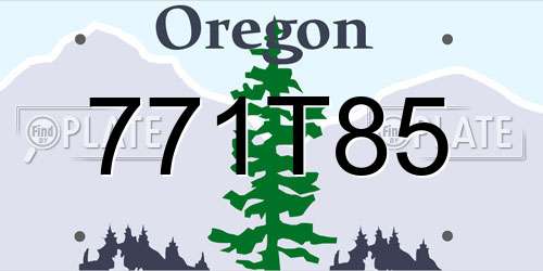 771T85 Oregon License Plate