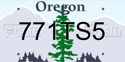 771TS5 Oregon License Plate