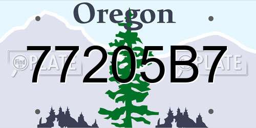 77205B7 Oregon License Plate