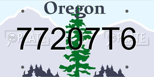 77207T6 Oregon License Plate